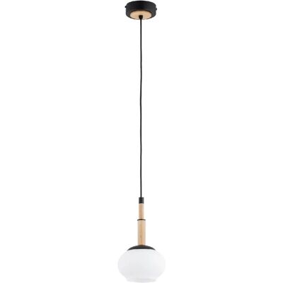 Suspension minimaliste noir/blanc bois 1xE14 10W CERES Alfa - Publicité Suspension minimaliste noir/blanc bois 1xE14 10W CERES Alfa - Publicité