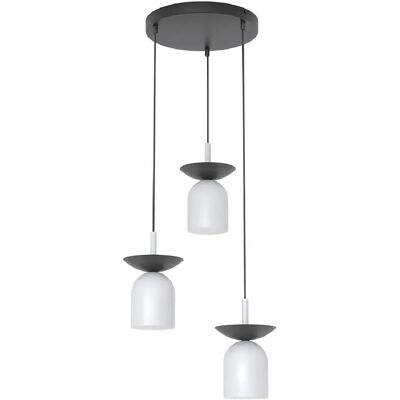 Suspension design métal EGO Emibig gris/noir 3xE14 10W - Publicité Suspension design métal EGO Emibig gris/noir 3xE14 10W - Publicité