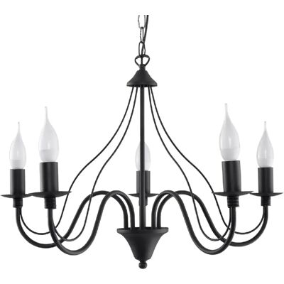 Suspension chandelier noire 5xE14 PALADA Pure Lume - Publicité Suspension chandelier noire 5xE14 PALADA Pure Lume - Publicité