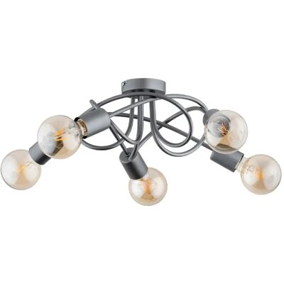 Plafonnier moderne chromé BOSTON 5xE27 52 cm métal Alfa - Publicité Plafonnier moderne chromé BOSTON 5xE27 52 cm métal Alfa - Publicité