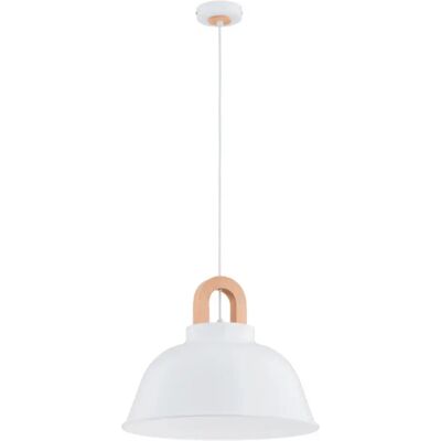 Suspension Alfa Vayper blanche et bois Ø40 E27 15W - Publicité Suspension Alfa Vayper blanche et bois Ø40 E27 15W - Publicité