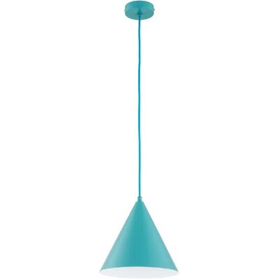 Suspension moderne bleu cône métal E27 15W GANNA Alfa - Publicité Suspension moderne bleu cône métal E27 15W GANNA Alfa - Publicité