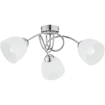 Plafonnier Alfa SEYLA chromé 3 globes verre 3xE27 52cm - Publicité Plafonnier Alfa SEYLA chromé 3 globes verre 3xE27 52cm - Publicité