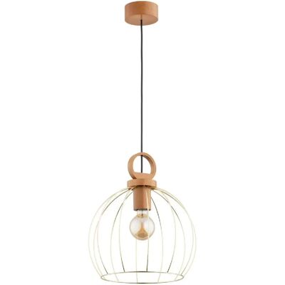 Suspension déco bois clair doré Ø34 Avatar E27 15W Alfa - Publicité Suspension déco bois clair doré Ø34 Avatar E27 15W Alfa - Publicité