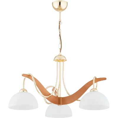 Alfa Suspension glamour brun doré 3xE27 globes blancs Boleno - Publicité Alfa Suspension glamour brun doré 3xE27 globes blancs Boleno - Publicité