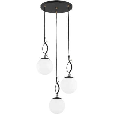Suspension déco noir/blanc doré 3xE14 10W Panda Alfa - Publicité Suspension déco noir/blanc doré 3xE14 10W Panda Alfa - Publicité