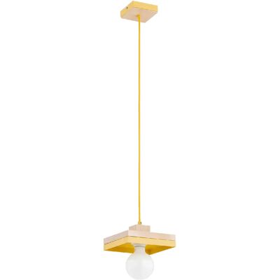 Suspension décorative jaune bois, 1xE27 15W MIKO Alfa - Publicité Suspension décorative jaune bois, 1xE27 15W MIKO Alfa - Publicité