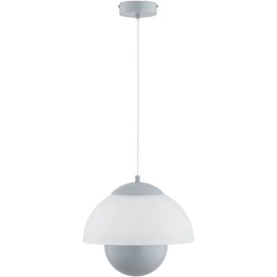 Suspension minimaliste gris/blanc, abat-jour fermé, E27 15W Alfa - Publicité Suspension minimaliste gris/blanc, abat-jour fermé, E27 15W Alfa - Publicité