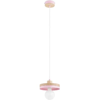 Suspension minimaliste rose bois E27 15W LARSO Alfa - Publicité Suspension minimaliste rose bois E27 15W LARSO Alfa - Publicité