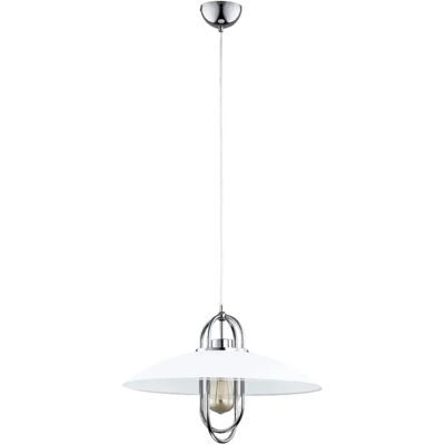 Suspension Alfa Salix chrome verre-blanc E27 60W Ø30 - Publicité Suspension Alfa Salix chrome verre-blanc E27 60W Ø30 - Publicité