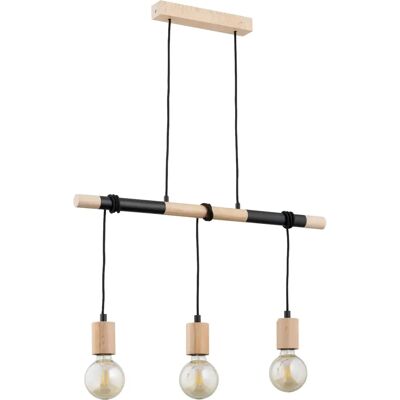 Alfa Suspension scandinave bois brun/noir 3xE27 15W Lameta - Publicité Alfa Suspension scandinave bois brun/noir 3xE27 15W Lameta - Publicité