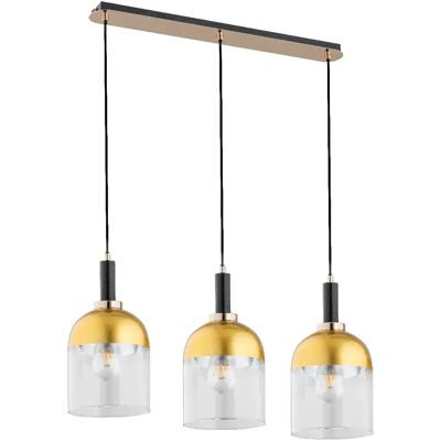 Suspension glamour noir/or abat-jours peints 3xE27 Alfa - Publicité Suspension glamour noir/or abat-jours peints 3xE27 Alfa - Publicité