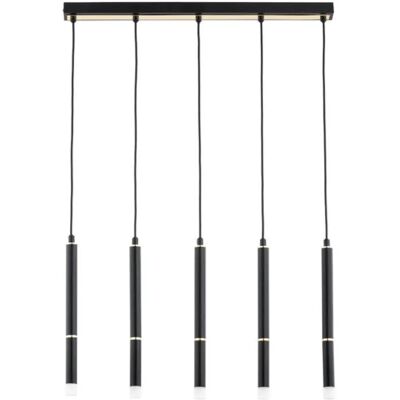 Suspension linéaire moderne 5xG9 noire Alfa Desto métal - Publicité Suspension linéaire moderne 5xG9 noire Alfa Desto métal - Publicité