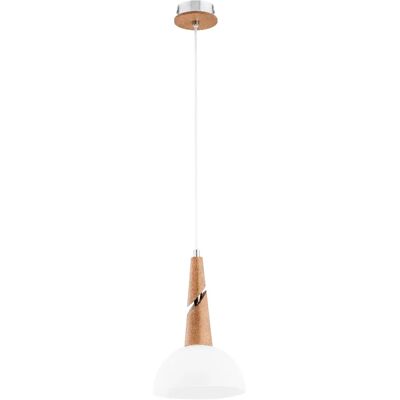 Suspension moderne blanc/bois verre E27 15W ATOL Alfa - Publicité Suspension moderne blanc/bois verre E27 15W ATOL Alfa - Publicité