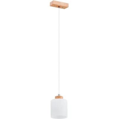 Suspension minimaliste blanc bois métal 1xE27 Alfa EMKA - Publicité Suspension minimaliste blanc bois métal 1xE27 Alfa EMKA - Publicité