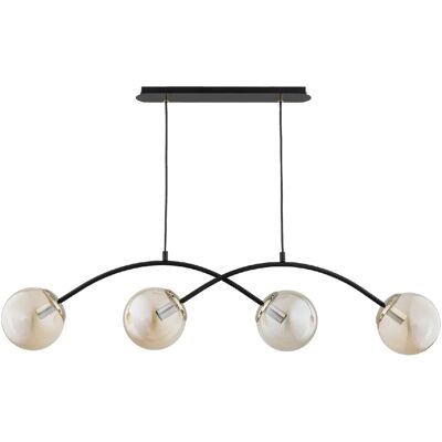 Suspension moderne noire ambre dorée 4xE14 BESTER Alfa - Publicité Suspension moderne noire ambre dorée 4xE14 BESTER Alfa - Publicité