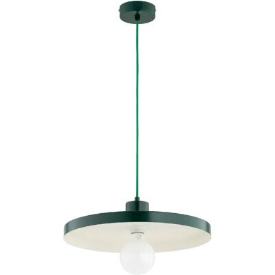 Suspension loft vert/blanc plateau E27 15W Alfa Eteri - Publicité Suspension loft vert/blanc plateau E27 15W Alfa Eteri - Publicité