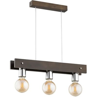 Alfa Suspension nordique bois foncé argent 3xE27 15W BINGO - Publicité Alfa Suspension nordique bois foncé argent 3xE27 15W BINGO - Publicité