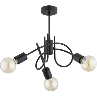Plafonnier moderne noir bras mêlés 3xE27 15W MIKA Alfa - Publicité Plafonnier moderne noir bras mêlés 3xE27 15W MIKA Alfa - Publicité