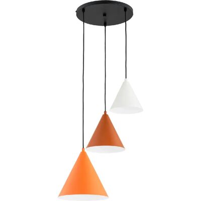 Suspension déco Madera cônes multicolore 3xE27 15W Alfa - Publicité Suspension déco Madera cônes multicolore 3xE27 15W Alfa - Publicité
