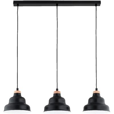 Suspension indus noire barre 3xE27 15W Alfa Balwanek - Publicité Suspension indus noire barre 3xE27 15W Alfa Balwanek - Publicité
