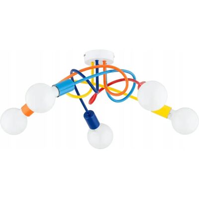 Plafonnier enfant multicolore bras mêlés 5xE27 Alfa - Publicité Plafonnier enfant multicolore bras mêlés 5xE27 Alfa - Publicité