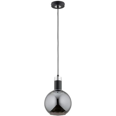 Suspension ADEL noire chrome boule verre E27 15W Alfa - Publicité Suspension ADEL noire chrome boule verre E27 15W Alfa - Publicité