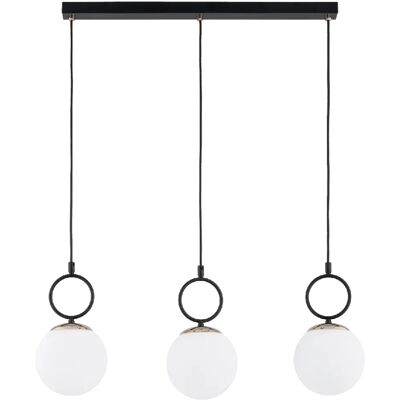Suspension noire/or 3 globes blancs E14 Lister Alfa - Publicité Suspension noire/or 3 globes blancs E14 Lister Alfa - Publicité