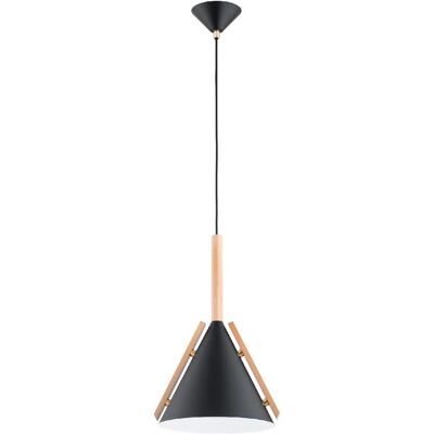 Suspension scandinave cône grande noir/bois E27 Alfa - Publicité Suspension scandinave cône grande noir/bois E27 Alfa - Publicité