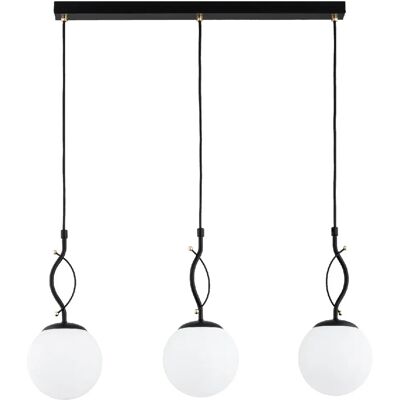 Suspension déco ligne noir/blanc or 3xE14 PANDA Alfa - Publicité Suspension déco ligne noir/blanc or 3xE14 PANDA Alfa - Publicité