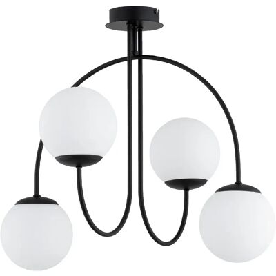 Plafonnier déco noir/blanc arcs 4xE14 10W Terso Alfa - Publicité Plafonnier déco noir/blanc arcs 4xE14 10W Terso Alfa - Publicité
