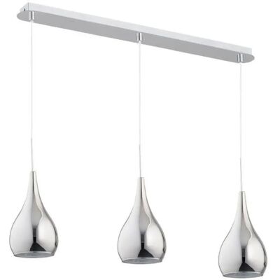 Suspension linéaire Sonia 3 gouttes verre E27 chrome Alfa - Publicité Suspension linéaire Sonia 3 gouttes verre E27 chrome Alfa - Publicité