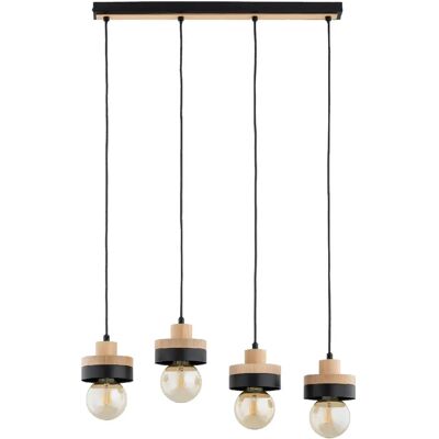 Suspension scandinave noire bois 4xE27 Alfa LARSO - Publicité Suspension scandinave noire bois 4xE27 Alfa LARSO - Publicité