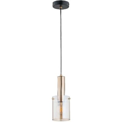 Suspension Celia laiton/verre noire Ø15cm E27 15W Alfa - Publicité Suspension Celia laiton/verre noire Ø15cm E27 15W Alfa - Publicité