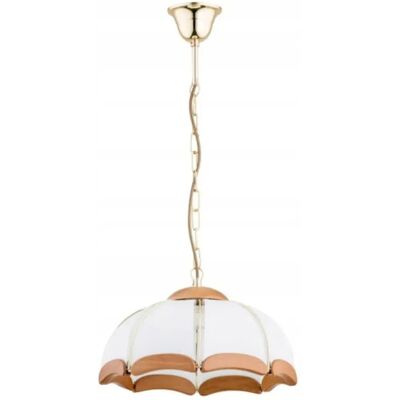 Suspension Sikorka classique Ø32 blanc/or bois E27 Alfa - Publicité Suspension Sikorka classique Ø32 blanc/or bois E27 Alfa - Publicité
