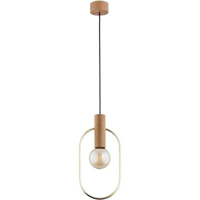 Suspension scandinave bois liseré or E27 15W LAIS Alfa - Publicité Suspension scandinave bois liseré or E27 15W LAIS Alfa - Publicité