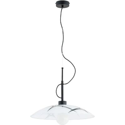 Suspension moderne noir/blanc motif E27 15W REMY Alfa - Publicité Suspension moderne noir/blanc motif E27 15W REMY Alfa - Publicité