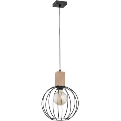 Alfa Suspension industrielle ARIZAN noire bois Ø25 E27 - Publicité Alfa Suspension industrielle ARIZAN noire bois Ø25 E27 - Publicité