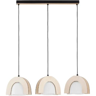 Suspension scandinave bois noir arc 3xE27 Ferio Alfa - Publicité Suspension scandinave bois noir arc 3xE27 Ferio Alfa - Publicité