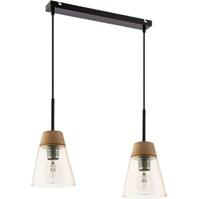 Jupiter Suspension barre 2 lampes - Noir - Publicité Jupiter Suspension barre 2 lampes - Noir - Publicité