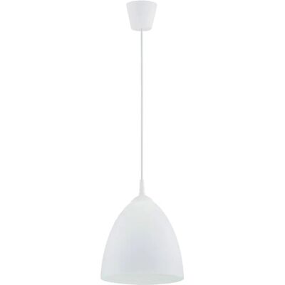 Suspension blanche dôme verre E27 LERA Alfa Ø23cm 15W - Publicité Suspension blanche dôme verre E27 LERA Alfa Ø23cm 15W - Publicité