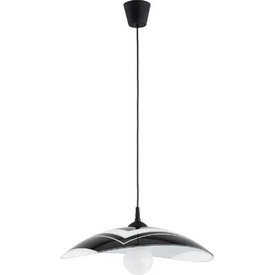 Suspension moderne noire motif blanc E27 15W CZANI Alfa - Publicité Suspension moderne noire motif blanc E27 15W CZANI Alfa - Publicité