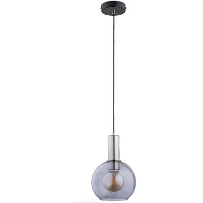 Alfa Suspension moderne noir/argent abat-jour sombre E27 DARIN - Publicité Alfa Suspension moderne noir/argent abat-jour sombre E27 DARIN - Publicité