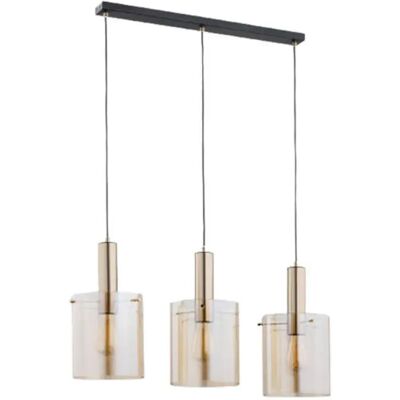 Suspension Celena 3L E27 15W laiton/noir métal Alfa - Publicité Suspension Celena 3L E27 15W laiton/noir métal Alfa - Publicité