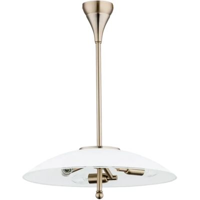 Suspension Alfa MENA laiton verre blanc 3xE14 62067 - Publicité Suspension Alfa MENA laiton verre blanc 3xE14 62067 - Publicité