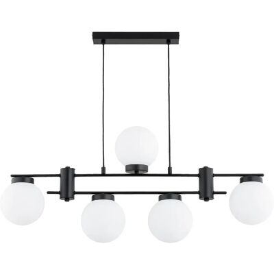 Suspension moderne noire, globes blancs 5xE14 CAMINO Alfa - Publicité Suspension moderne noire, globes blancs 5xE14 CAMINO Alfa - Publicité