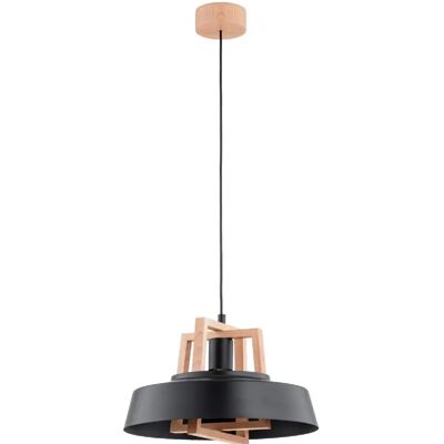 Plafonnier classique noir bois BATUT E27 15W Alfa - Publicité Plafonnier classique noir bois BATUT E27 15W Alfa - Publicité