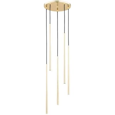 Suspension ronde dorée laiton Carmen 5 tubes 5xG9 Alfa - Publicité Suspension ronde dorée laiton Carmen 5 tubes 5xG9 Alfa - Publicité