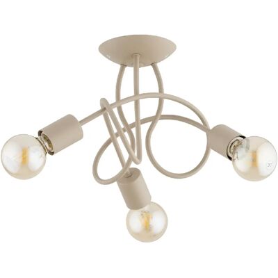 Plafonnier moderne beige bras torsadés 3xE27 Alfa HOSSA - Publicité Plafonnier moderne beige bras torsadés 3xE27 Alfa HOSSA - Publicité