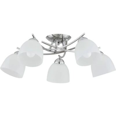Plafonnier classique chromé/blanc 68cm SEVA 5xE27 Alfa - Publicité Plafonnier classique chromé/blanc 68cm SEVA 5xE27 Alfa - Publicité